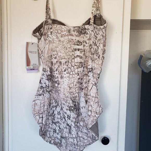 Brown and Cream with Rhinestones Contour by Reef Size 14 Bra 38C - Picture 2 of 6